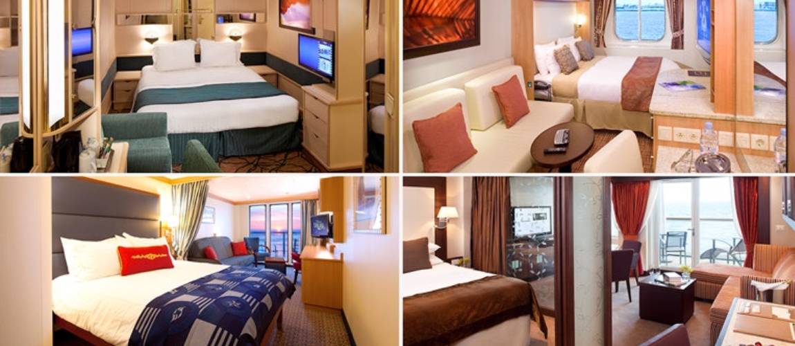 Your perfect cruise cabin may be one of these four main cabin types: inside, ocean view, suite, and balcony. (Photo by Cruiseline.com)