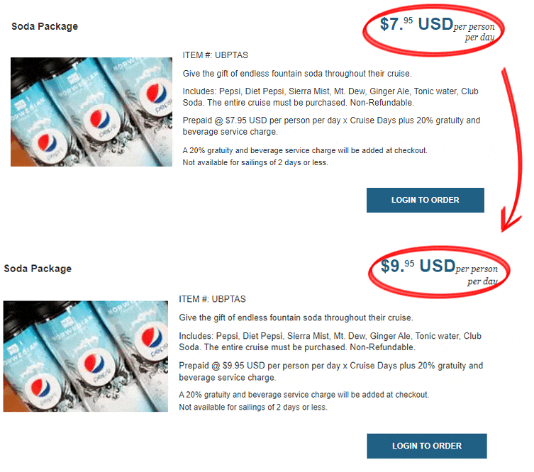 NCL Raises Price On Soda Package By 25 Cruising Know It All